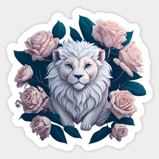 watercolor lion king of the garden sticker Sticker